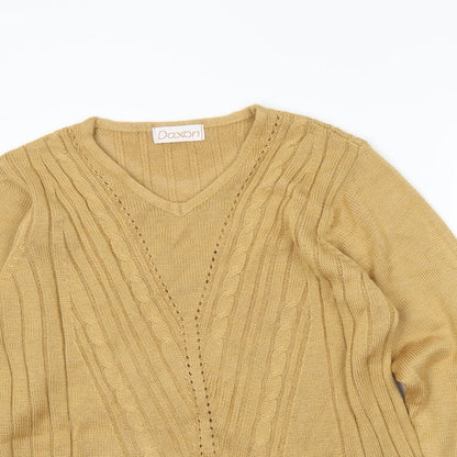 Preloved Daxon Womens Brown   Pullover Jumper Size 14 - Detail