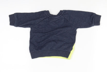 Preloved F&F Boys Grey Colourblock  Pullover Jumper Size 0-3 Months  - Little Hero - Back