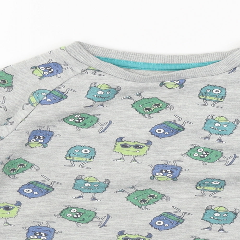 Primark Boys Grey Polka Dot  Pullover Jumper Size 2 Years  - Monsters