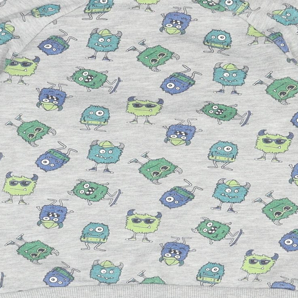 Primark Boys Grey Polka Dot  Pullover Jumper Size 2 Years  - Monsters