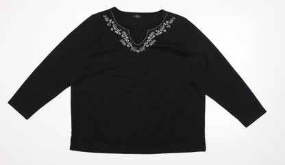 Preloved BM Womens Black  Knit Pullover Jumper Size L - Front
