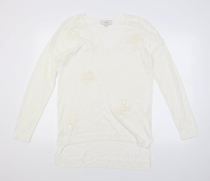 Preloved NEXT Womens Ivory  Knit Pullover Jumper Size 12 - Front