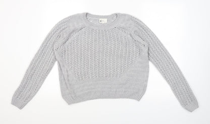 Preloved NEXT Womens Grey  Knit Pullover Jumper Size 12 - Front