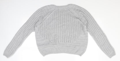 Preloved NEXT Womens Grey  Knit Pullover Jumper Size 12 - Back