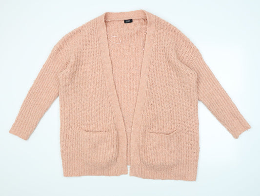 F&F Womens Pink  Knit Cardigan Jumper Size 12  - Loose Fit