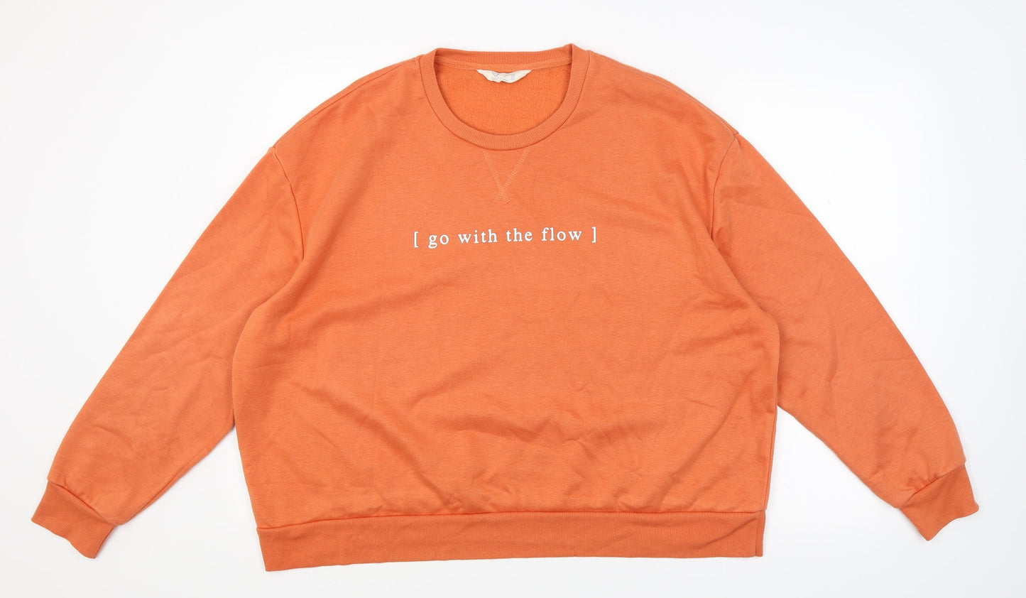 Primark Womens Orange   Pullover Jumper Size 18  - go with the flow