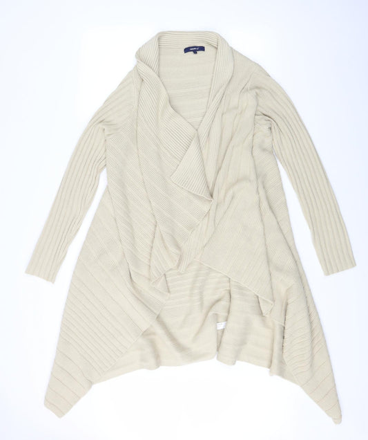 Causal Club Womens Beige Striped  Cardigan Jumper Size M