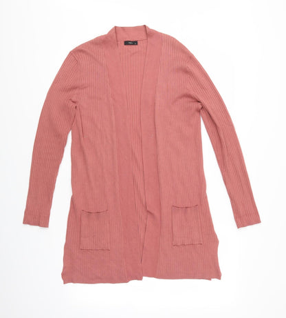 Preloved M&Co Womens Pink   Cardigan Jumper Size 14 - Front
