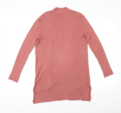 Preloved M&Co Womens Pink   Cardigan Jumper Size 14 - Back