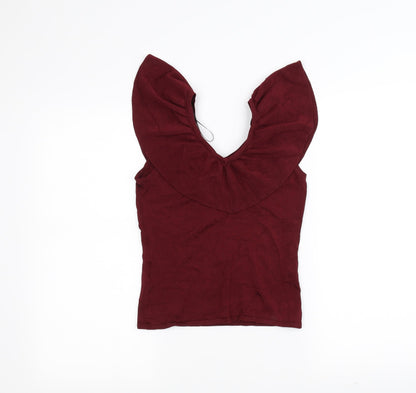Preloved H&M Womens Red   Basic Blouse Size S - Back