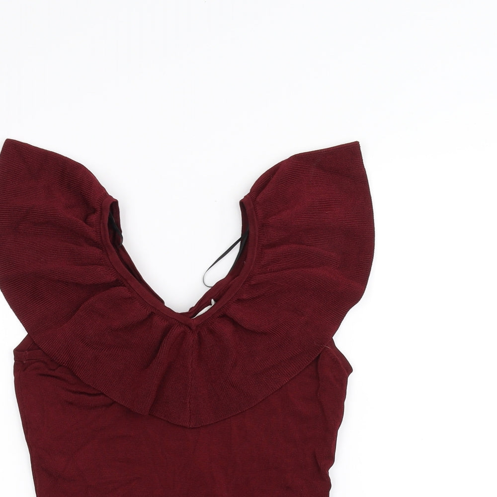 H&M Womens Red   Basic Blouse Size S