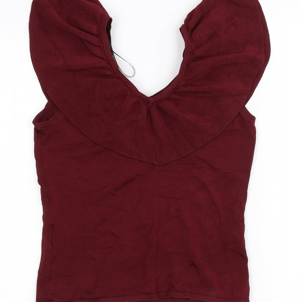 H&M Womens Red   Basic Blouse Size S
