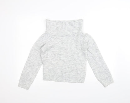 Preloved H&M Girls Grey   Pullover Jumper Size 9-10 Years - Front