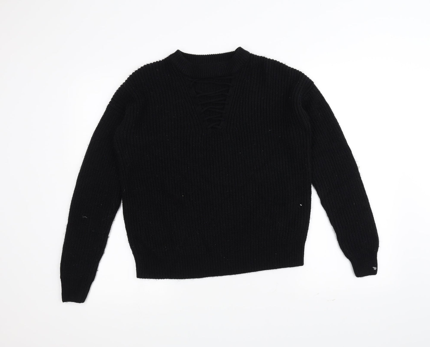 New Look Womens Black  Knit Pullover Jumper Size 8