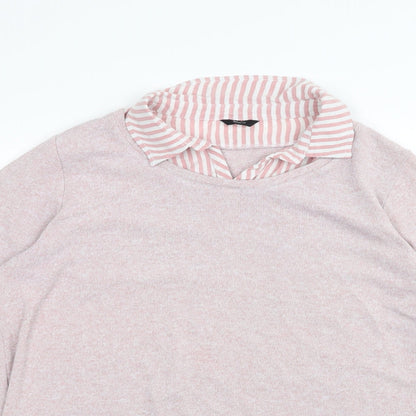Preloved M&Co Womens Pink   Pullover Jumper Size 16 - Detail