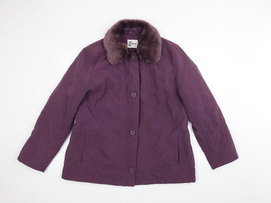 Elegance Womens Purple   Pea Coat Coat Size L