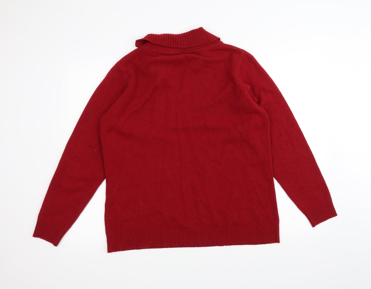 EWM Womens Red  Knit Pullover Jumper Size L