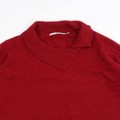 Preloved EWM Womens Red  Knit Pullover Jumper Size L - Detail