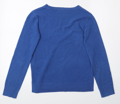 Preloved M&S Womens Blue   Pullover Jumper Size 8 - Back