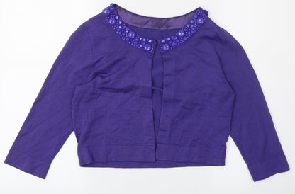Preloved Pre Worn Womens Purple   Cardigan Jumper Size S - Front