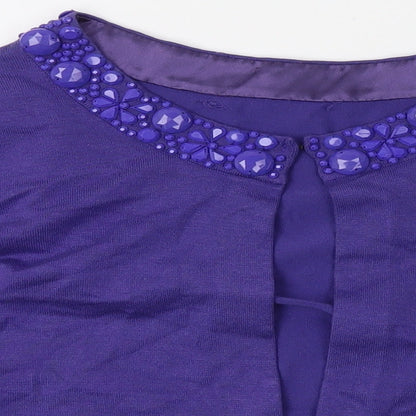 Preloved Pre Worn Womens Purple   Cardigan Jumper Size S - Detail