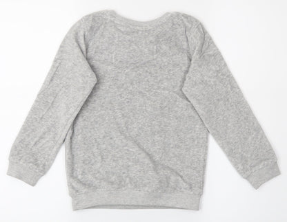 Preloved George Girls Grey   Pullover Jumper Size 6-7 Years  - Good Vibes - Back