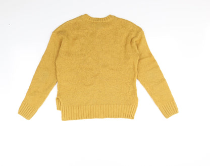 Preloved New Look Girls Yellow   Pullover Jumper Size 12 Years - Back