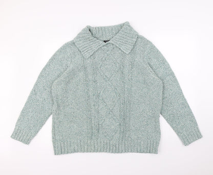 Preloved BM Womens Green   Pullover Jumper Size XL - Front