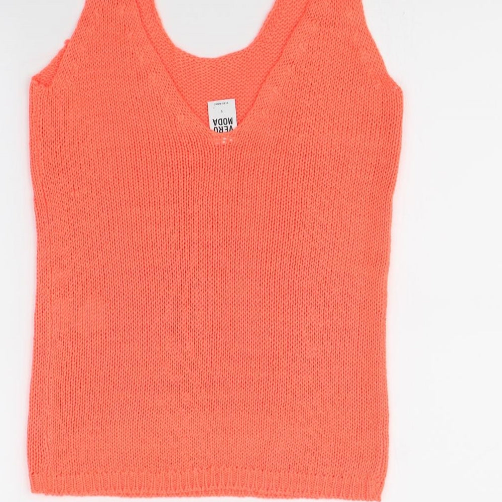 Vera Moda Womens Orange   Basic Tank Size S