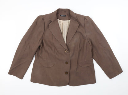 Preloved essence Womens Brown   Jacket Blazer Size 20  - Shoulder Pads - Front