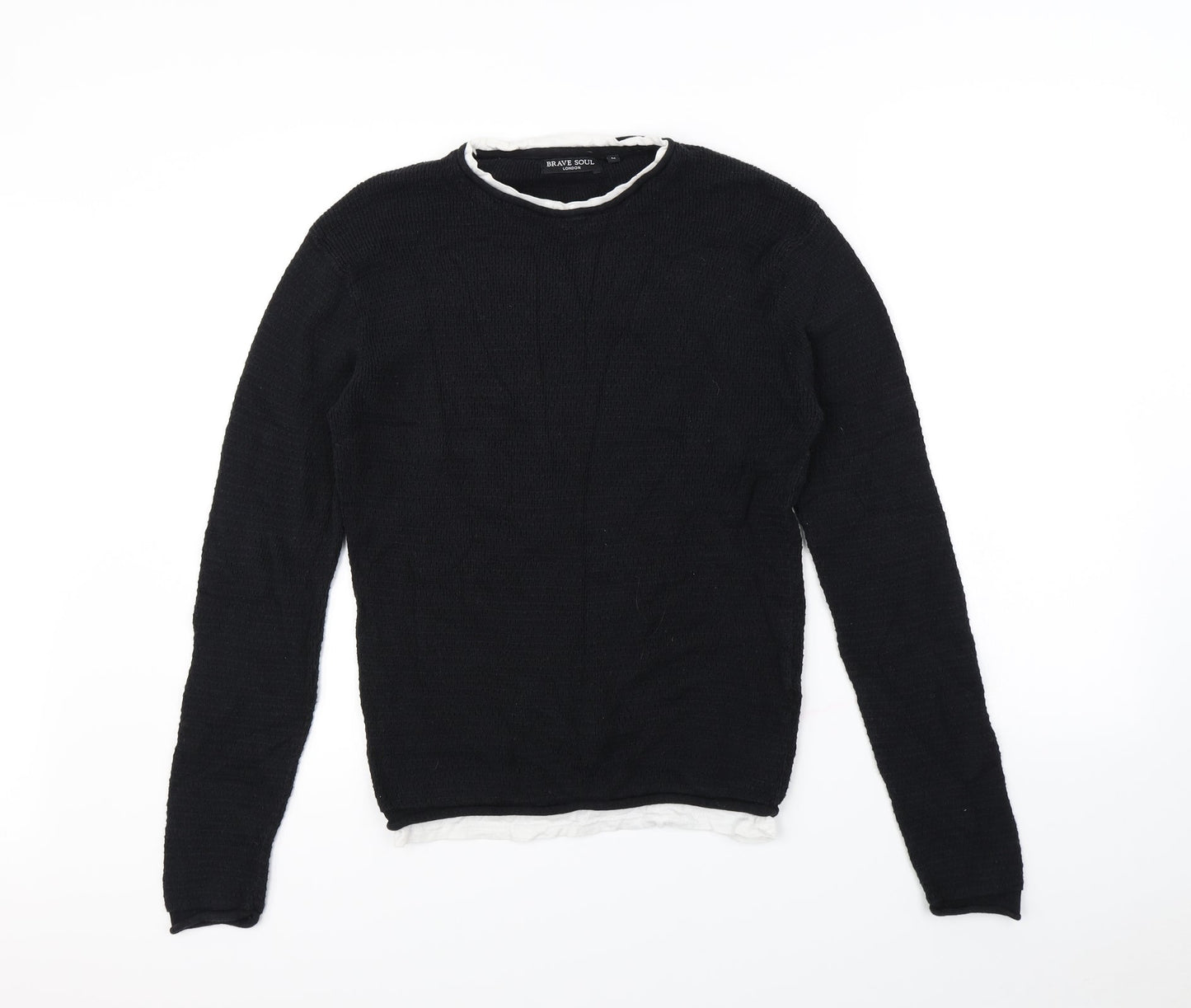 Brave Soul Mens Black   Pullover Jumper Size M