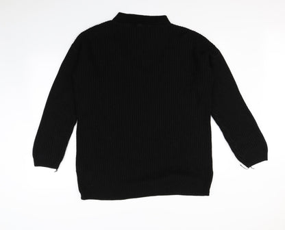 Preloved Misguided   Womens Black   Pullover Jumper Size S  - Distressed - Back