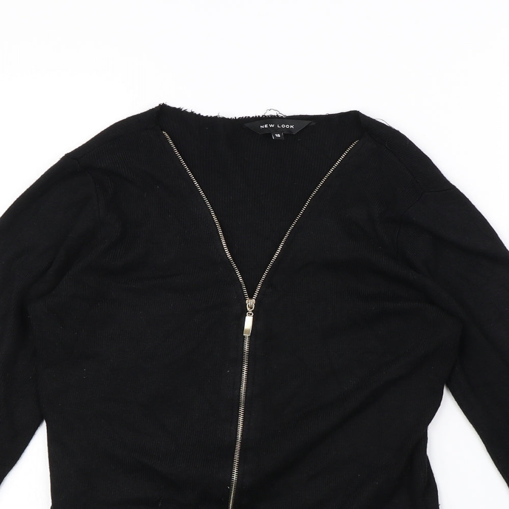New Look Womens Black   Full Zip Jumper Size 10