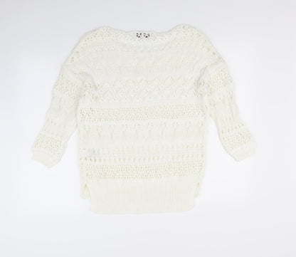 Preloved NEXT  Womens White   Pullover Jumper Size M - Back