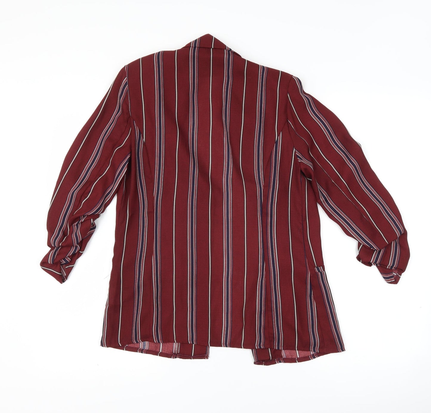 parisian Womens Purple Striped  Jacket Blazer Size 6  - 3/4 sleeves