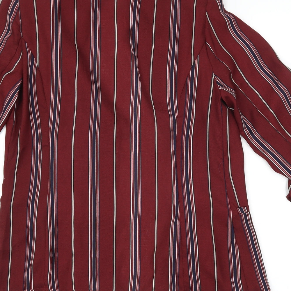parisian Womens Purple Striped  Jacket Blazer Size 6  - 3/4 sleeves