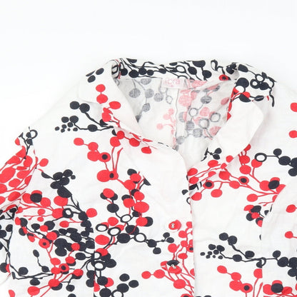 Preloved Libra Womens White Polka Dot  Jacket Blazer Size 16 - Detail