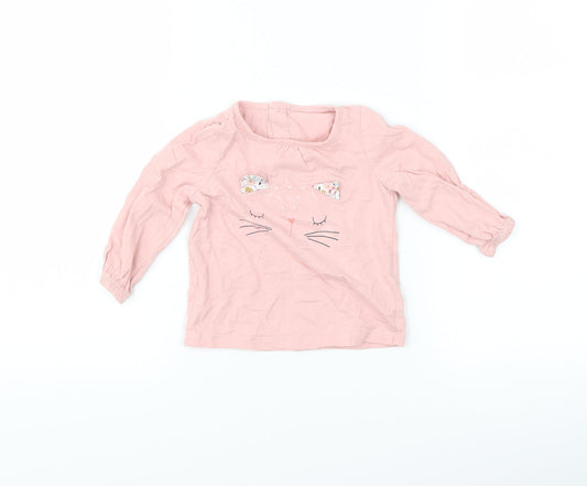 Matalan Girls Pink   Basic T-Shirt Size 6-9 Months  - cat