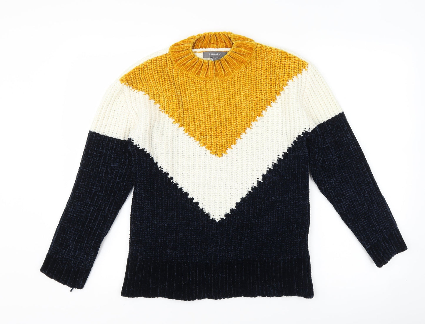 Primark Womens Blue Striped  Pullover Jumper Size 2XS