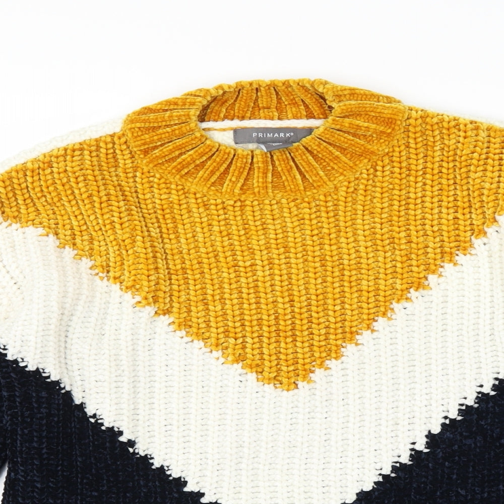 Primark Womens Blue Striped  Pullover Jumper Size 2XS