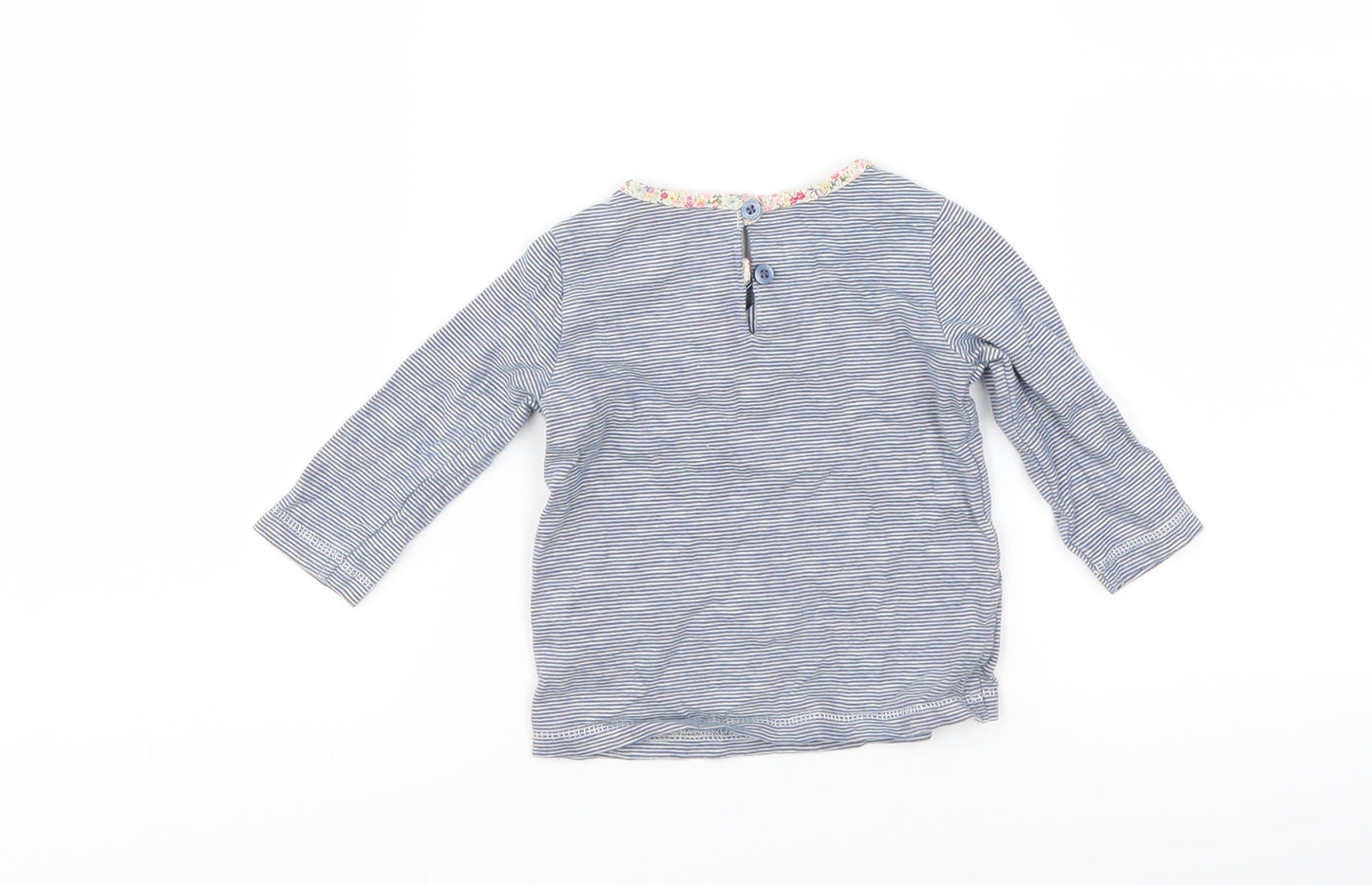 NEXT Girls Blue Striped  Basic T-Shirt Size 3-6 Months
