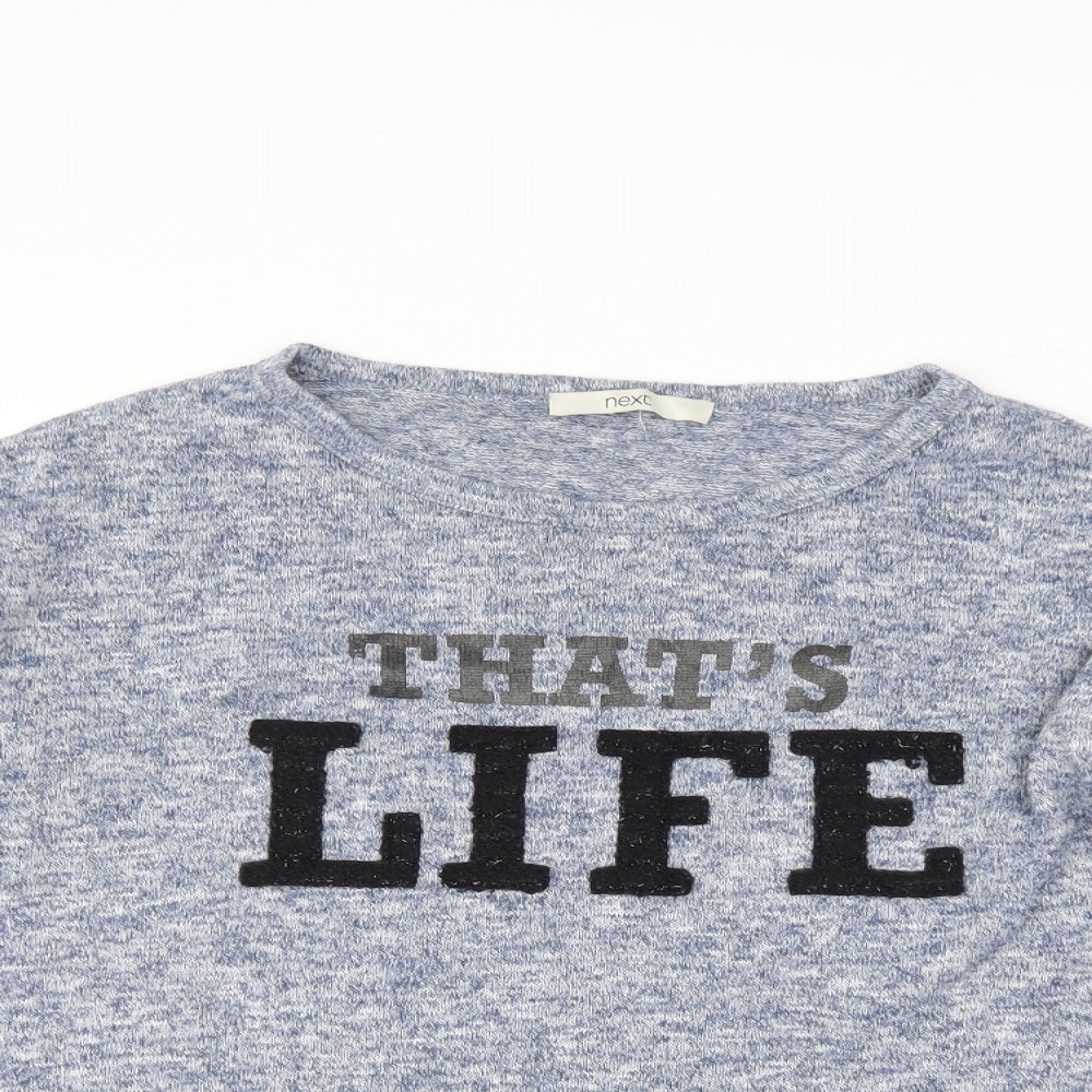 NEXT Womens Blue   Pullover Jumper Size 10  - slogan