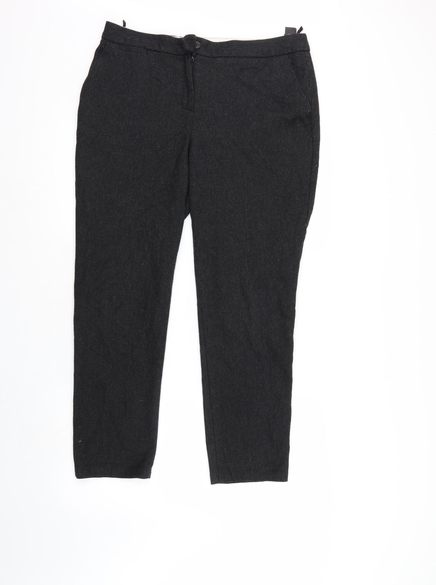 M&S Womens Black   Trousers  Size 14 L27 in