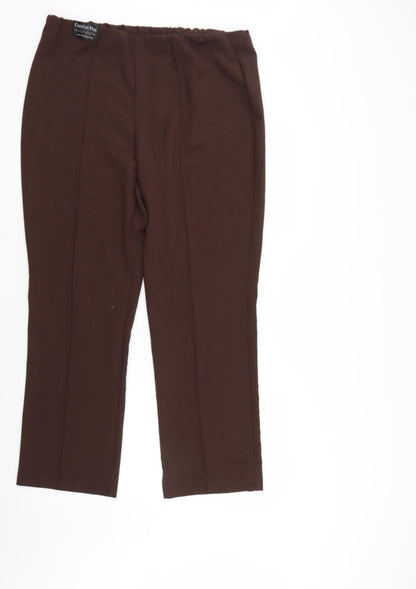 Preloved Classic Womens Brown   Trousers  Size 14 L28 in - Front