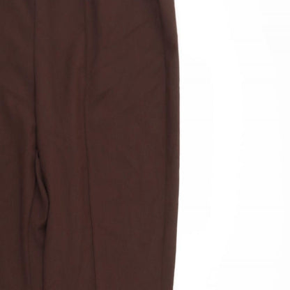 Preloved Classic Womens Brown   Trousers  Size 14 L28 in - Detail