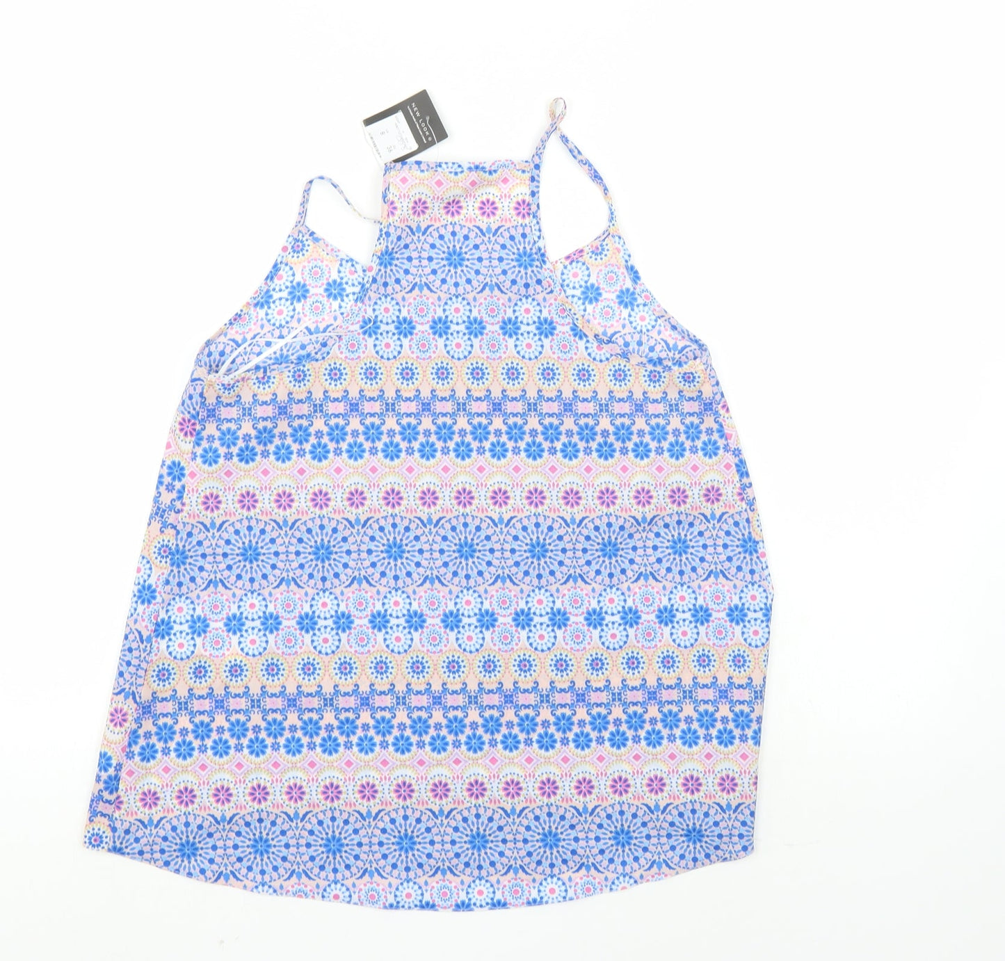 New Look Womens Multicoloured Geometric  Basic Blouse Size 8