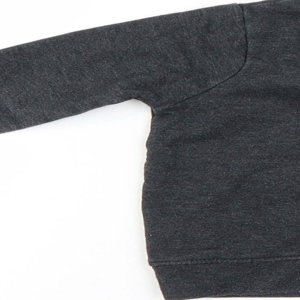 Mini Rebel Boys Black   Pullover Jumper Size 12-18 Months