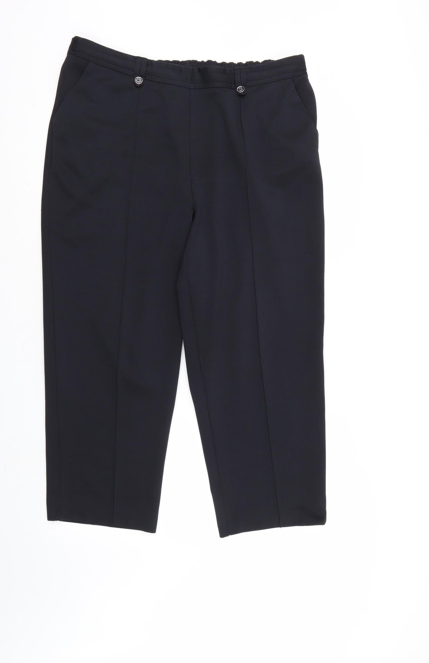 BM Womens Black   Trousers  Size 16 L25 in - Elastic Waist