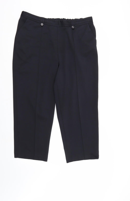 BM Womens Black   Trousers  Size 16 L25 in - Elastic Waist