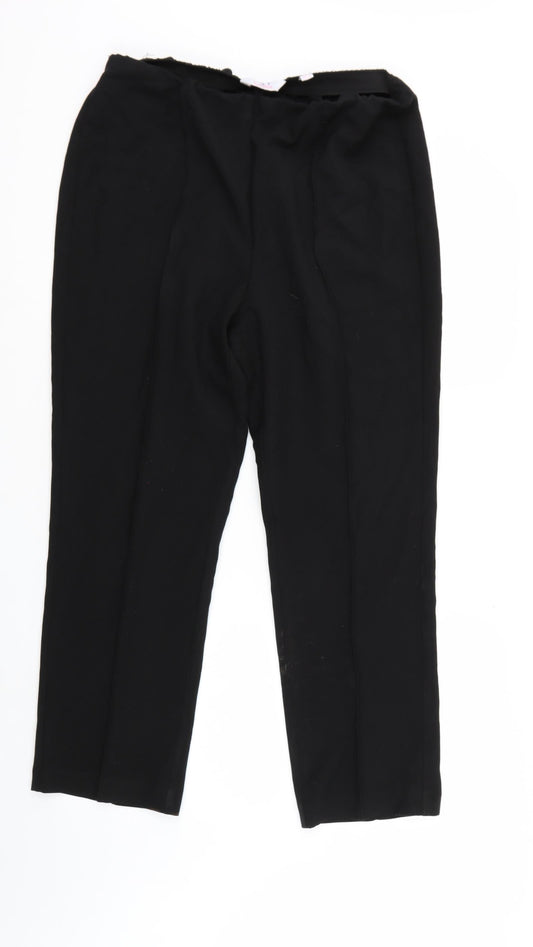 Julipa Womens Black   Trousers  Size 14 L26 in - Elastic Waist
